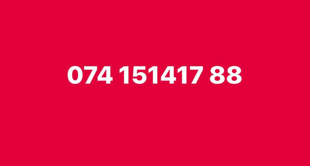 074 151417 88 UK-vip Easy SIM Card number with Patterned Digits-Collectible or Easy Recall