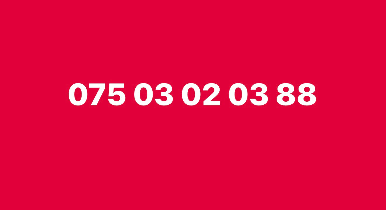 075 030203 88 UK-vip Easy SIM Card number with Patterned Digits-Collectible or Easy Recall