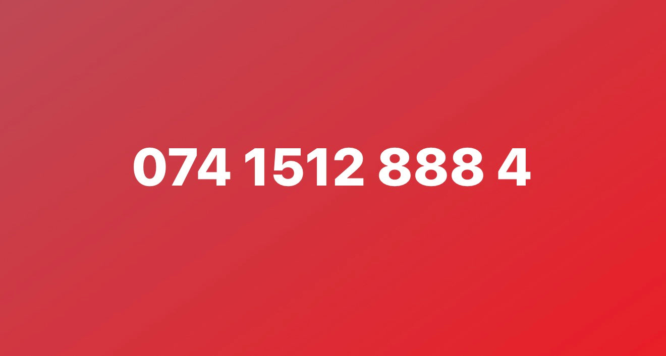 074 1512 888 4 UK-vip Easy SIM Card number with Patterned Digits-Collectible or Easy Recall