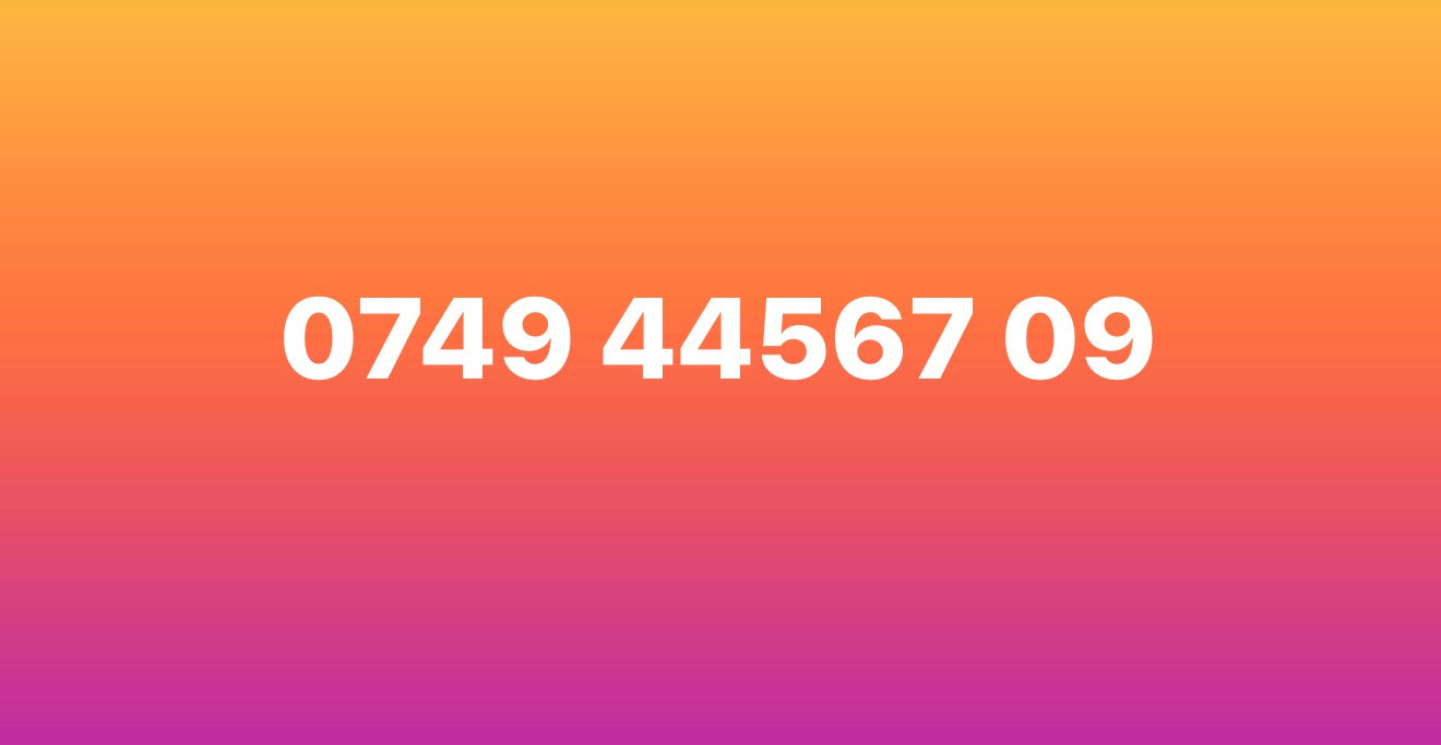 0749 44567 09 UK-vip Easy SIM Card number with Patterned Digits-Collectible or Easy Recall