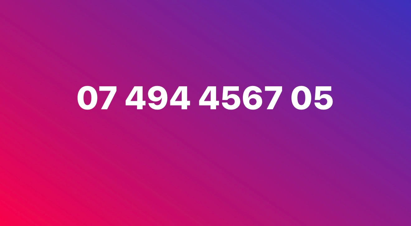 07 494 4567 05 UK-vip Easy SIM Card number with Patterned Digits-Collectible or Easy Recall