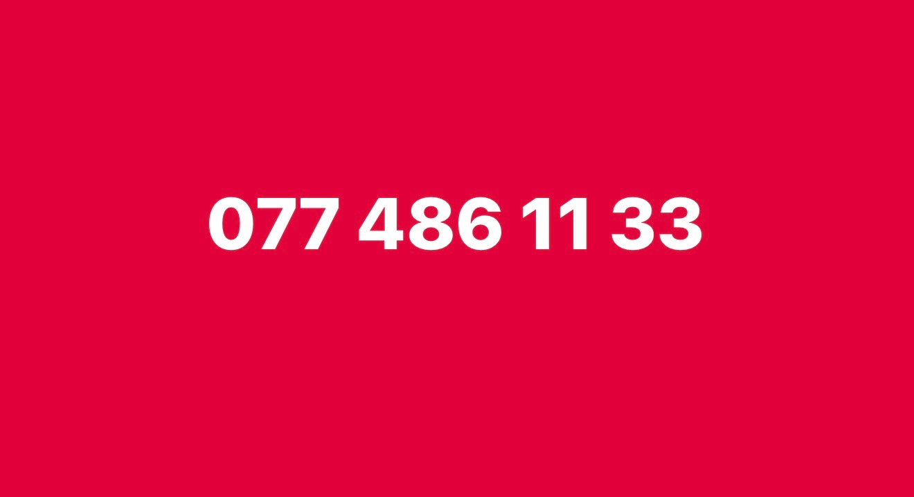 077 486 111 33 UK-vip SIM Card number with Patterned Digits-Collectible or Easy Recall