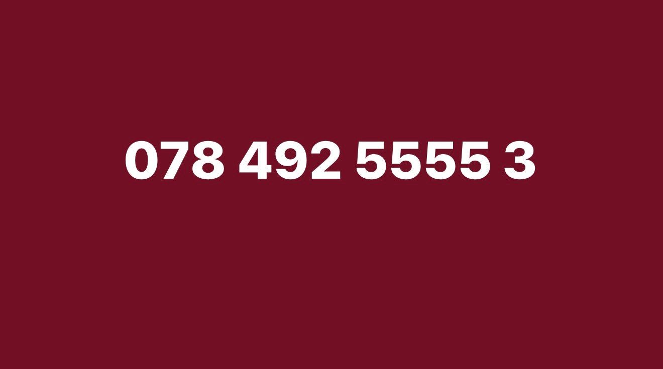 078 492 5555 3 UK-vip Golden numbers with Patterned Digits-Collectible or Easy Recall